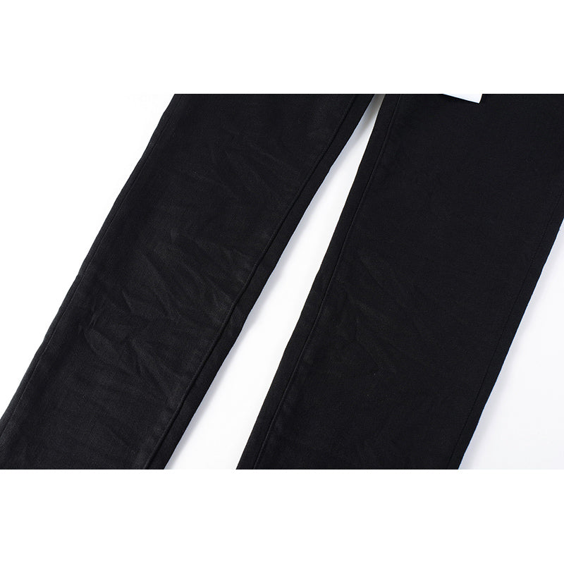 Men's Distressed Slim Fit Black Ripped Jeans