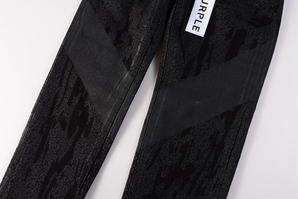 Men's High Street Distressed Black Stretch Slim Fit Ripped Jeans
