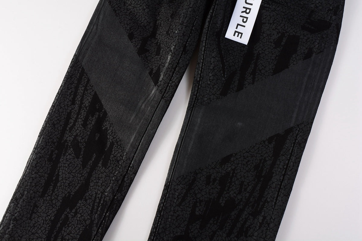 Men's High Street Distressed Black Stretch Slim Fit Ripped Jeans
