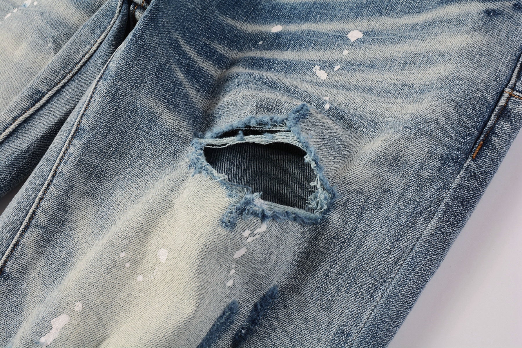 Slim Fit High Street Ripped Distressed Denim Jeans For Men