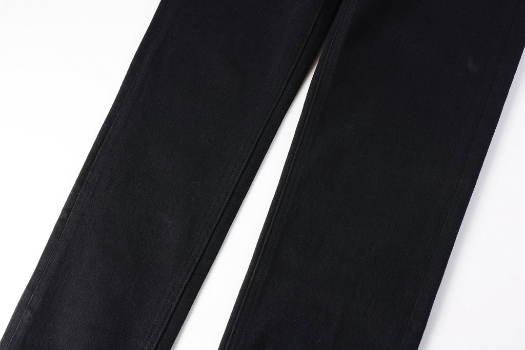 Men's Solid Black Slim-Fit Stretch Jeans - Premium Denim Pants