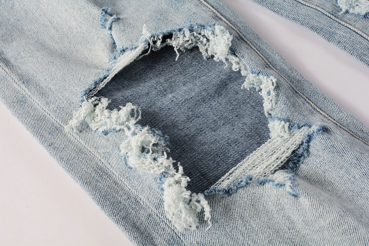 Men’s Best Distressed Holes Slim Fit Jeans for Urban Streetwear