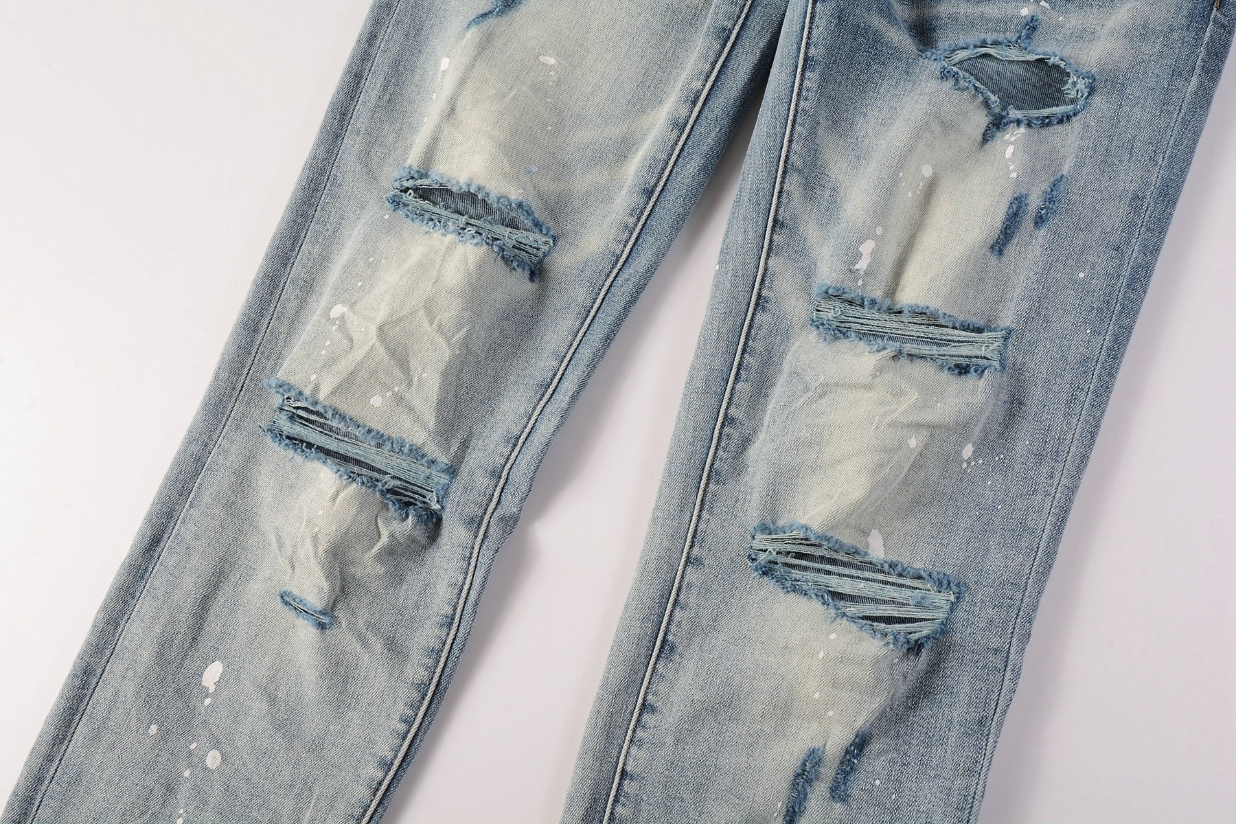 Slim Fit High Street Ripped Distressed Denim Jeans For Men