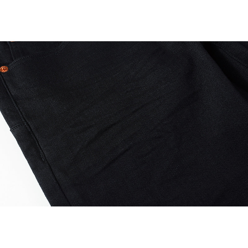 Men's Distressed Slim Fit Black Ripped Jeans