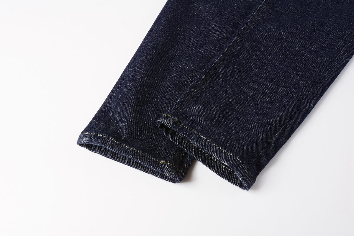 Men's Raw Indigo Dark Wash Slim-Fit Stretch Jeans - Premium Denim