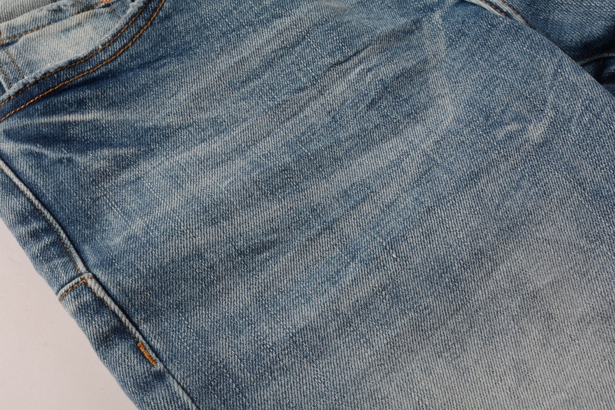 Street Style Distressed Denim Slim Fit Ripped Jeans
