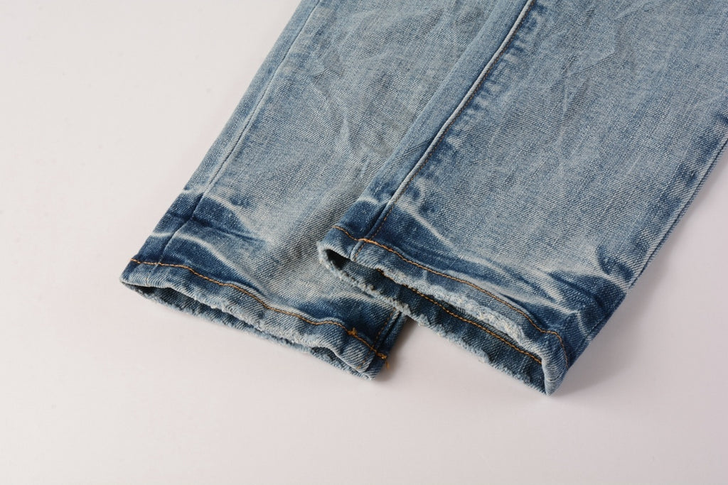 Street Style Distressed Denim Slim Fit Ripped Jeans