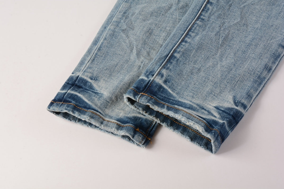 Street Style Distressed Denim Slim Fit Ripped Jeans