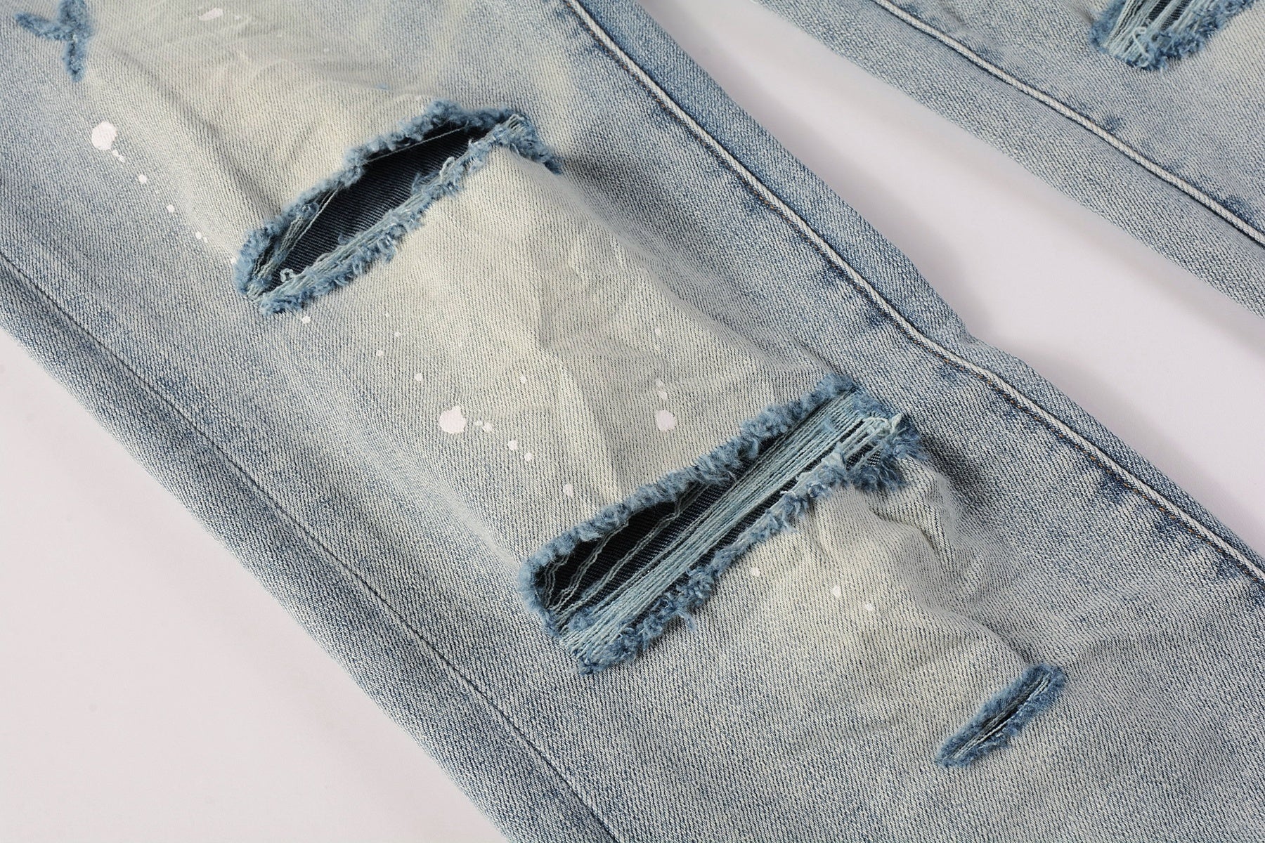 Slim Fit High Street Ripped Distressed Denim Jeans For Men