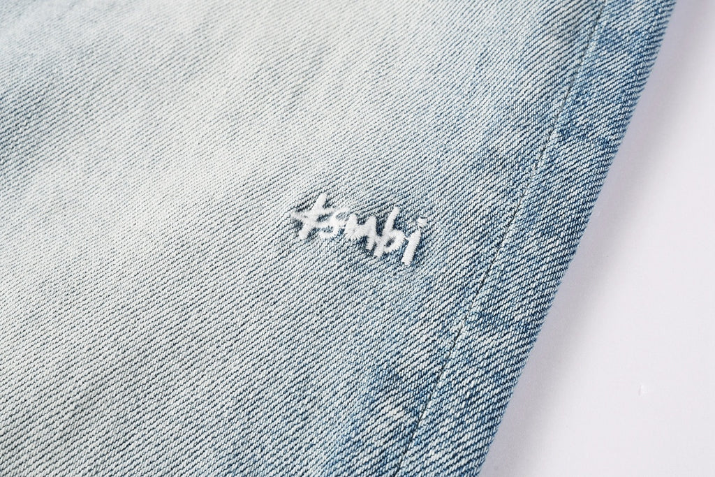 Men's Light Wash Slim Skinny Jeans - Vintage Streetwear Denim