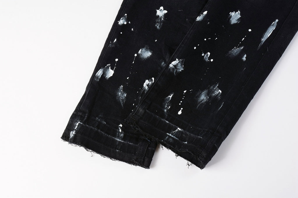 Street Style Slim Fit Ripped Denim Jeans For Men