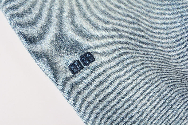 Men’s Light Blue Distressed Skinny Jeans - Ksubi Style Denim