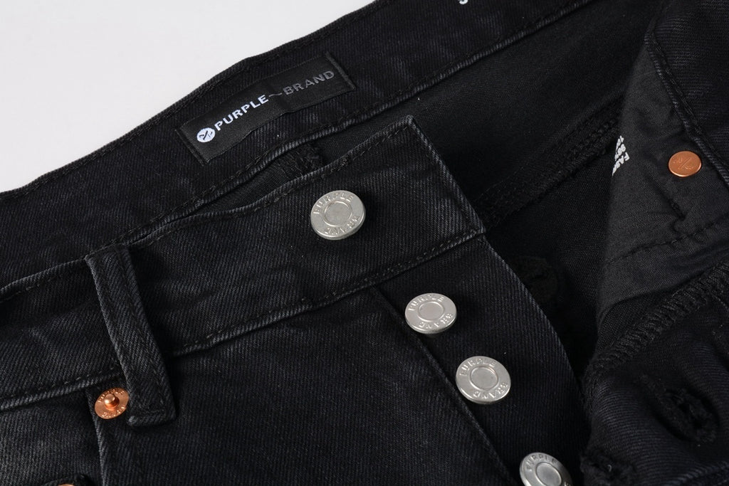 High Street Distressed Black Gray Destroyed Holes Stretch Slim Fit Ripped Jeans For Men