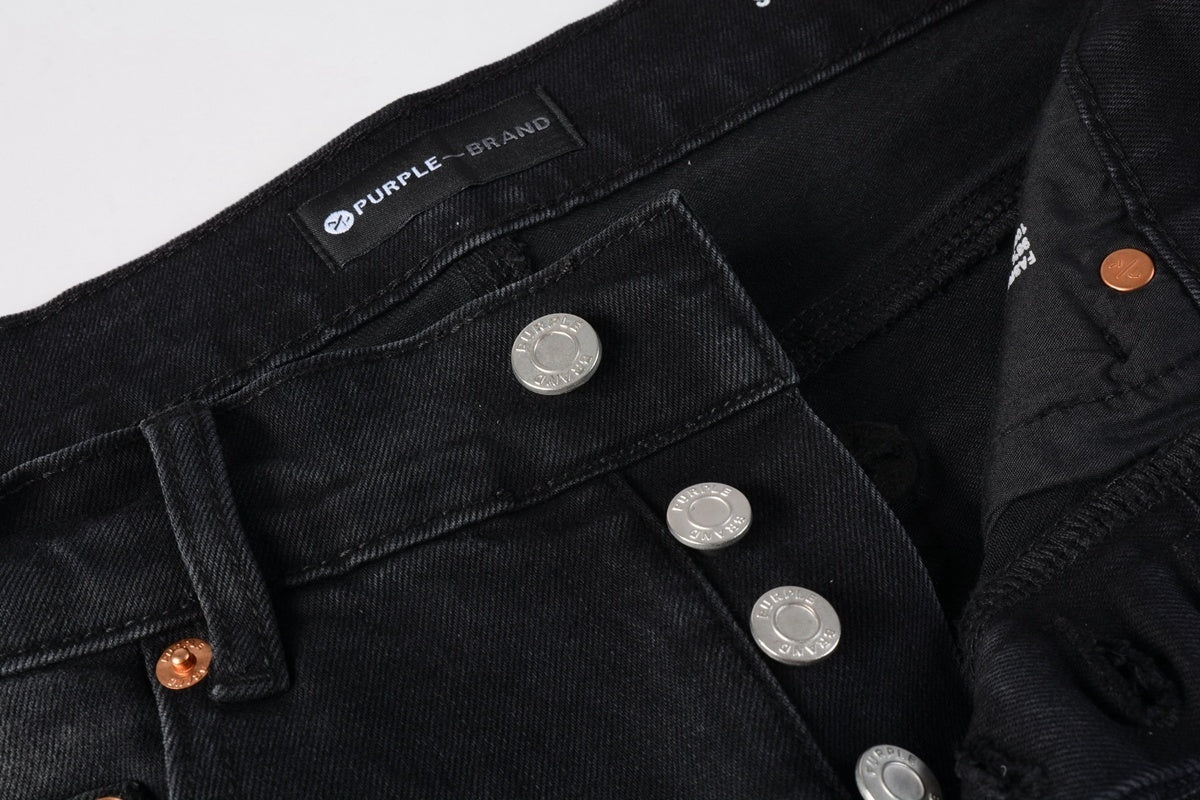 High Street Distressed Black Gray Destroyed Holes Stretch Slim Fit Ripped Jeans For Men