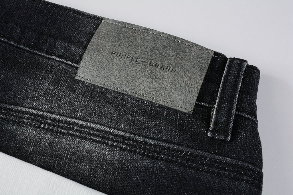Men's High Street Distressed Black Gray Stretch Slim Fit Ripped Jeans